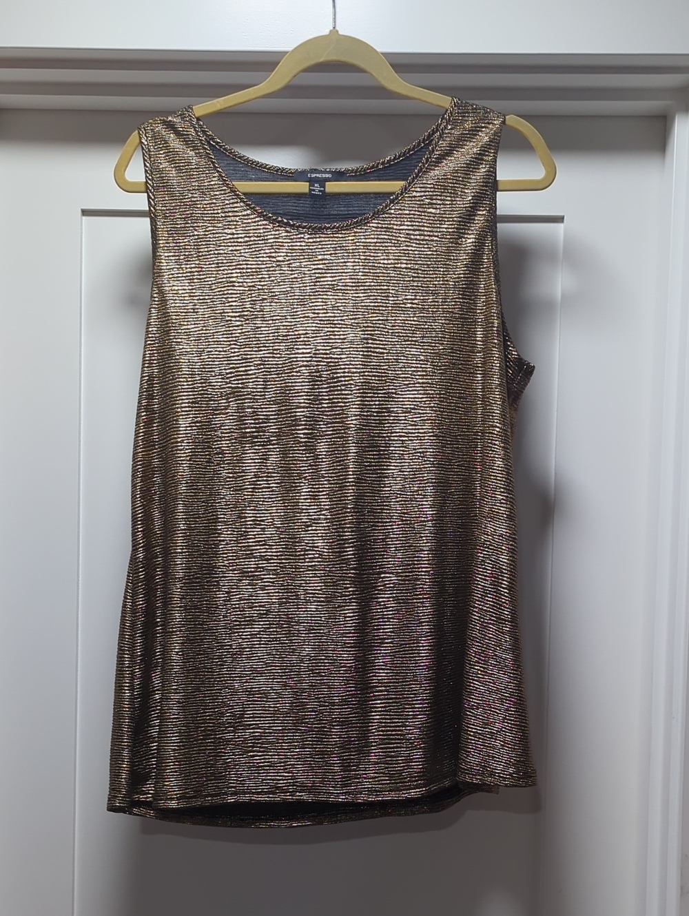 Espresso Metallic Gold Sleeveless Tank Top